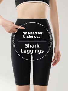 Miiow | High-Waist Five-Quarter Sharkskin Pants Women Summer No-Underwear Cycling Fitness Yoga Tight Fit Leggings Comfortable Nylon Spandex