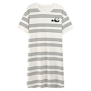 Miiow | Catwoman Sleep Dress Womens Short Sleeve Pure Cotton 2025 New Outwear Home Clothes Pyjama Set Dress Summer Season