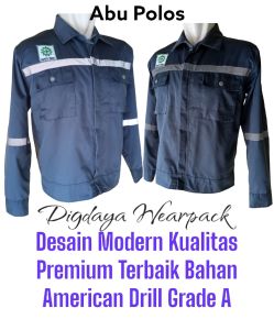 Baju Wearpack Pria Safety K3 Seragam Proyek Tambang Bengkel Las Atasan Lengan Panjang Bahan American Drill Grade A