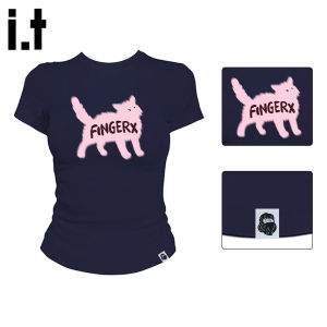 FINGERCROXX | Black Straight Shoulder Short Sleeve T-Shirt
