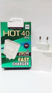 Batok Kepala Casan HP INF HOT 40 PRO 280W Power Adapter Fast Charger Support Fast Charging