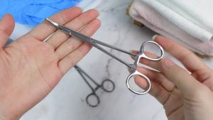 1Pack Stainless Kelly Forceps Straight/Curve Hemostatic Forceps for Pet Epilation Fishing Locking Clamp