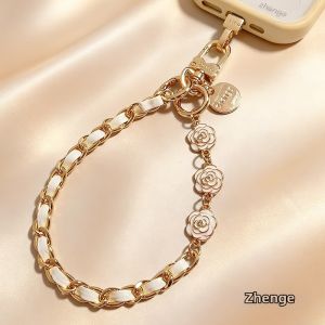 ZHENGEGE | Fashionable Women Leather Chain Phone Strap for Tourists