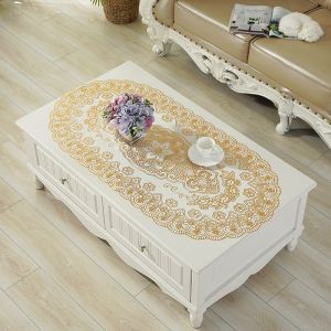 Gilded Waterproof Oil-proof Hollow-out No-wash Tablecloth