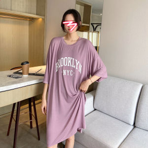 plus Size Sleepwear Summer Lightweight Short Sleeve Loose Fit Modal Maternity Nightgown for plus Size Women Comfortable Home Clothes