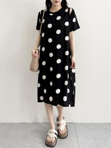 Fashionable Shoulder Bared Design Dress Casual Lightweight Womens Midi Skirt Artificial Cotton Summer Season A-Line Silhouette