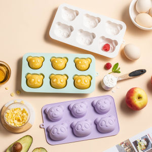 Food Grade Silicone Bear Mold 6 Cavity Non-Stick Baking Molds for Cake Muffin Food Ice Cube Chocolate Reusable Kitchen Gadget