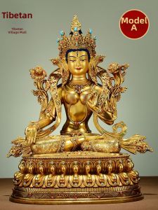 ZANGCUN | Gold Plated Handmade Indoor Buddhist Statue Copper Buddha
