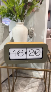 Karlsson Flip clock Matiz bamboo moss green (Table/Hanging)  [Ready Stock] Flip Clock Table clock Modern Luxury for Living Room Home Decor