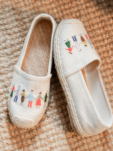 Breathable Easy-On Linen Rubber Sole Shoes