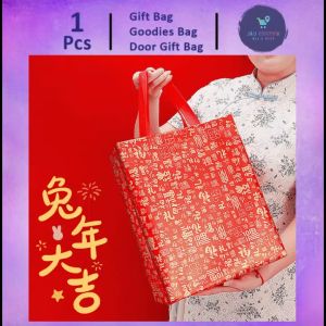 Gift Bag [1pcs] (83) Gold Fortune Non Woven Red blessing Chinese New Year Gift Bag Environmental Protection Bag Goods Packaging Wedding handbag Plastic Bag Goodies Bag Door Gift Wedding Party 礼物袋礼品袋购物袋.