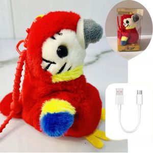Talking Parrot Pendant Electric Toy Bird Plush Doll Childrens Day Gift Interactive Hanging Ornament for Kids And Collectors