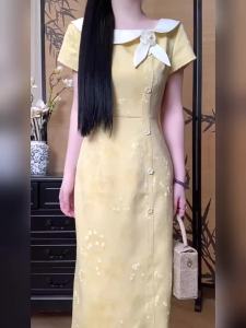 CHANGTONG | Elegant Waist-Cinching Long Dress