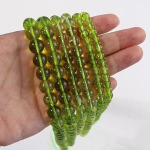 Green Peridot Stone Glass Beads Round Loose Spacer Beads For Jewelry Making Diy Charms Bracelet Accessories 6/8/10mm