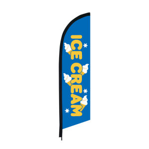 Feather Flag of Ice Cream Shop Only Flag Without Pole Kit Can be Customized Beach Banner for Cold Drink Dessert Advertising & Outdoor