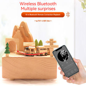 LOVE FOR YOU Bluetooth Wooden Music Box Toys Ferris Wheel Wishing Tree Mountain Tunnel Mobile Magnetic Train Music Box Electric 62 Song Music Box