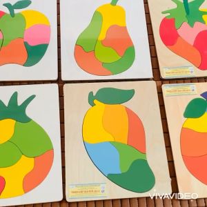 Đồ chơi tranh ghép hình các loại hoa quả bằng gỗ cao cấp đồ chơi tranh lắp ghép thông minh giáo dục cho bé