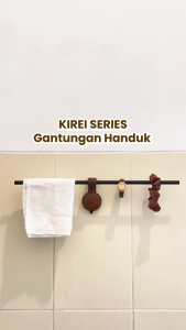TerraTure Gantungan Handuk Kamar Mandi Tempel Dinding Rak Handuk Estetik Tempat Handuk Kayu Kenari