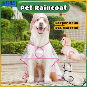 Pet Dog Transparent Raincoat Adjuastable Waterproof Raincoat Hooded Design Pet Dog Waterproof Coat