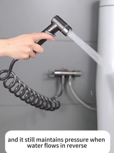 High-Pressure Toilet Bidet Sprayer 4 In 1 Set With Dual-Switch Faucet Three-Level Adjustment