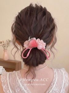 MENGWU | Sweet Strawberry Bow Hair Band Elastic