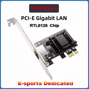 KEBIDU | 5Gbps Pcie to RJ45 Network Card Realtek 8126 100Mbps/1G/2.5G/5G RJ45 Interface Gigabit Ethernet PCI Express X1 X4 X8 X16 Adapter