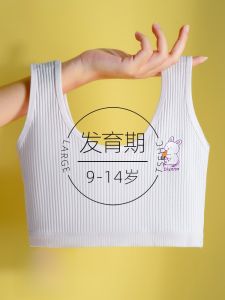 Miiow | Teenage Girl Underwear Sports Style Bra For Primary And Junior High School Students 10 To 14 Years Old Fixed Strap Cotton Pad