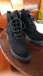 Falimottype)Size 35-41 Womens Black Fashion School Student Shoes Thick Heel Martin Boots Korean Style High Heel Short Boots