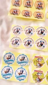 2-4 Zennida Sticker Label Bulat Stiker Makanan Dimsum Custom Free Desain Chromo Uk.Kecil