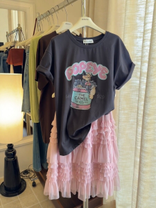 VKSOD | Cute Cartoon Printed Short Sleeve T-Shirt and Skirt Set