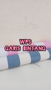 Wallpaper Stiker Dinding Dekorasi Kamar Tidur Ruang Tamu Teras Pelapis Meja Furniture Motif Garis Kayu Bintang Ukuran 10m x 45cm Bahan PVC Sudah Ada Lem