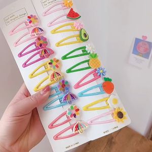 Sét 10 kẹp tóc cài tóc cho bé họa tiết hoa cúc nhiều màu sắc mã PK-013