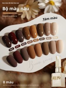Bộ Sơn Móng Tay Gel XEIJAYI 15ML Màu Nâu Bộ 8 Màu Dùng Đèn UV/LED Làm Móng Nghệ Thuật Tự Làm Dùng Được Quanh Năm