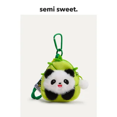 Genuine High-Quality Green Bamboo Panda Plush Doll Keychain Bag Charm
