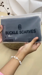 Paket Usaha Hijab Azara Buckle Pouch Hijab Buckle Scarves Segiempat Polos Premium Olive Metal Logo B