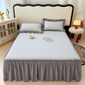 SUNLIGHT HOME ผ้าปูที่นอนลายดอกไม้ลูกไม้ ผ้าปูที่นอนสุดหรูพร้อมกระโปรงเตียงผ้าปูที่นอน6ฟุตผ้าปูที่นอน5ฟุตผ้าปูที่นอน6.5ฟุต