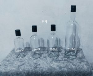 botol kaca 250ml botol kaca bening tutup alumunium panjang