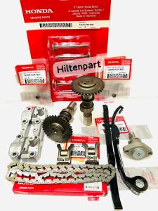 PAKETAN 8 BARANG NOKEN AS IN/EX CHAMSHAFT + PELATUK PLATUK KLEP + LAKOPAN KLEMAN NOKEN AS IN/IX + RANTE RANTAI KETENG + TONJOKAN KETENG + KLEP SET + SEAL SIL KLEP + KARET LIDAH TENSIONER K56 HONDA CB NEW LED CBR 150R NEW LED SONIC 150