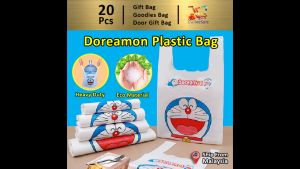 Gift Bag 20pcs Goodies Bag Door Gift (65) Doreamon Cartoon Singlet Bag T-Shirt Tulip Tote Plastic bag Snack Kids School Birthday WeddingParty礼物袋礼品袋购物袋