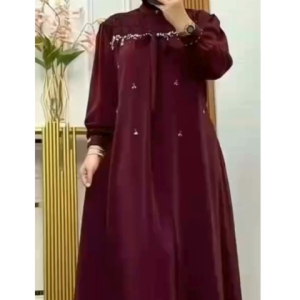 Gamis brokat terbaru 2025 mewah/Rania Dress gamis lebaran model 2025  elegan/gamis burgundy mahogany terbaru/baju kondangan terbaru 2025 mewah pesta wanita remaja dewasa kekinian/gamis sultan model mewah