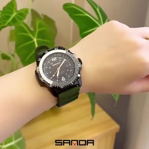 Sanda | SANDA Luxury Mens Solar-powered Watch Creative Quartz Dial Luminous Hands Waterproof Sport Student Wristwatch Innovative Design