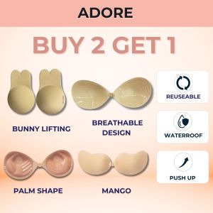 [Pushing Up Mix] V-Shape Pushing Up Lifting Cleavage Bra Anti Drop Reuseable Up To 20 Times Fabric S