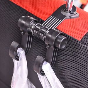 Car Headrest Seat Bag Organizer Vehicle Coat Hanger Double Hook Holder Safety Driving Car Food Holder
