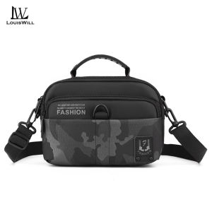 LouisWill กระเป๋าพาดลำตัวมีสไตล์กระเป๋าสะพายไหล่ของผู้ชายกระเป๋าเดินทางกลางแจ้งสำหรับผู้ชายกันน้ำความจุกระเป๋าสะพายข้างใหญ่น้ำหนักเบาลำลองกระเป๋าถนนกีฬาสันทนาการกระเป๋าสะพายหน้าลายพรางสี