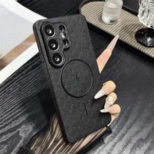 For MagSafe Checkered Phone Case for Samsung S25 S26 Ultra S24 FE S23 S22 Plus A57 A56 A37 A36 A27 A26 A17 A16 Protection Cover