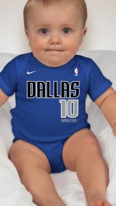 Baby Monthly Onesies - Basketball Jersey DLLS Mavs