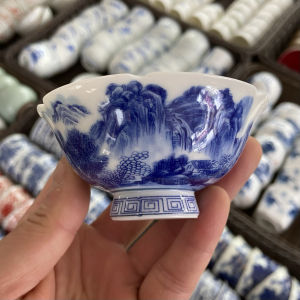 Jingdezhen Ceramic Tea Cup Mountain Water Flower Mouth Cup Owner Cup High End Personal Dedicated Single Cup Tasting Cup Sunflower Cup
