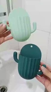 Cactus Storage Rack Wall Self-adhesive Hook Drain Bathroom Rack Wall Mounted Toothbrush Shaver Organizer Bathroom Accessories