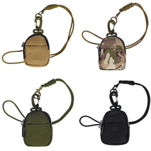 เอวถุงแบบแขวนขนาดเล็กกระเป๋าใส่หูฟังลำลองกระเป๋าใส่บัตรกระเป๋ากุญแจDompet Koinการกระเป๋ากุญแจรถคันเล็กยุทธวิธีแบบพกพา