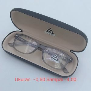 Laris Acc - Kacamata Minus Pria Wanita Kaki Per Frame Grey Transparan